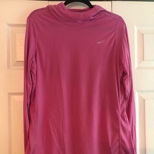 Nike pink long sleeve hoodie light weight